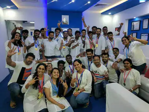 IHRA students celebrating at a certification and completion ceremony